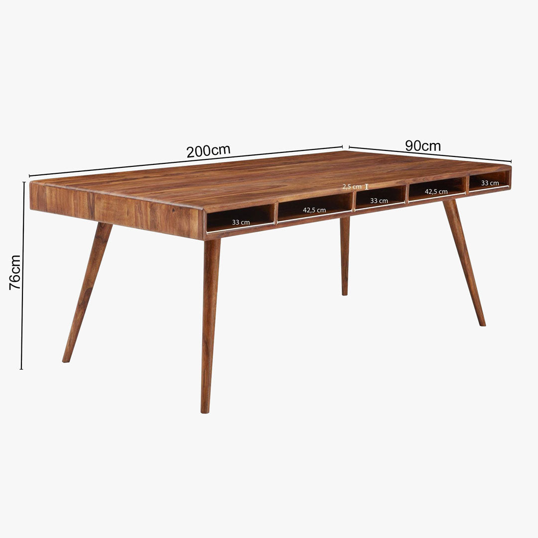 Solid Wood Eva Dining Set with Storage