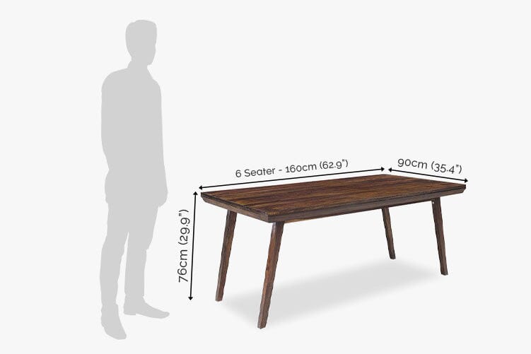 Solid Wood Buck Dining Set 6 Seater with Chairs