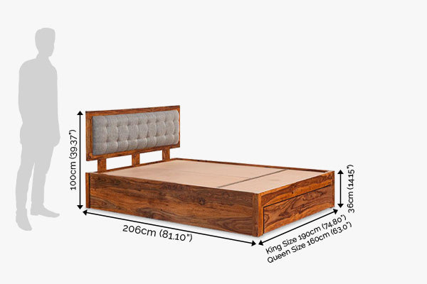 Solid Wood Estonia Bed Grey