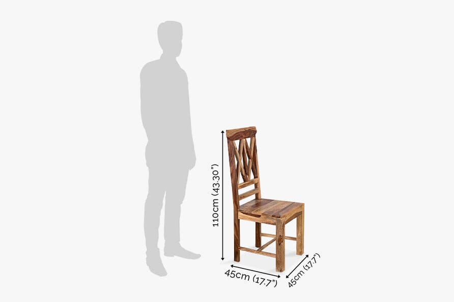 Solid Wood ETER Dining Set 4 Seater with Chairs + Extensions