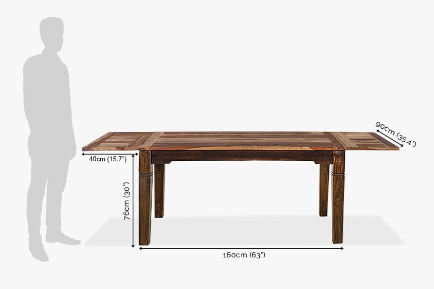 Solid Wood ETER Dining Set 6 Seater with Chairs + Extensions