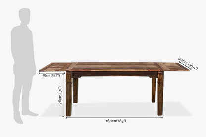 Solid Wood ETER Dining Set 6 Seater with Chairs + Extensions