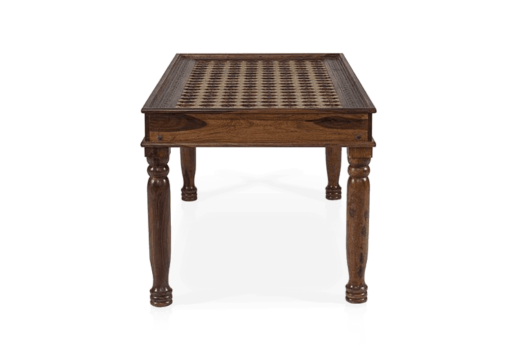 Solid Wood Brass Dining Set D 4 Seater with Chairs