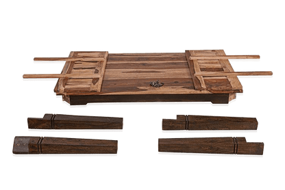 Solid Wood ETER Dining Set 4 Seater with Chairs + Extensions