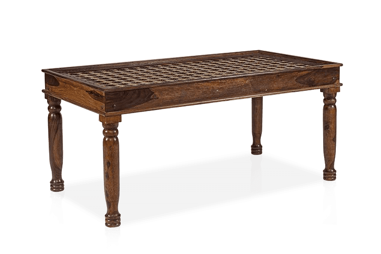 Solid Wood Brass Dining Set D 4 Seater with Chairs