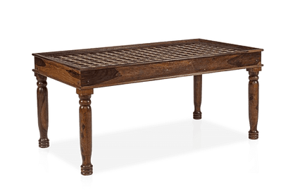 Solid Wood Brass Dining Set D 4 Seater with Chairs