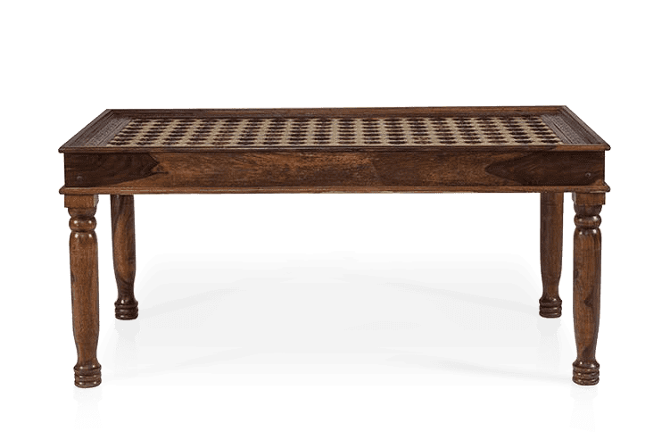 Solid Wood Brass Dining Set D 4 Seater with Chairs