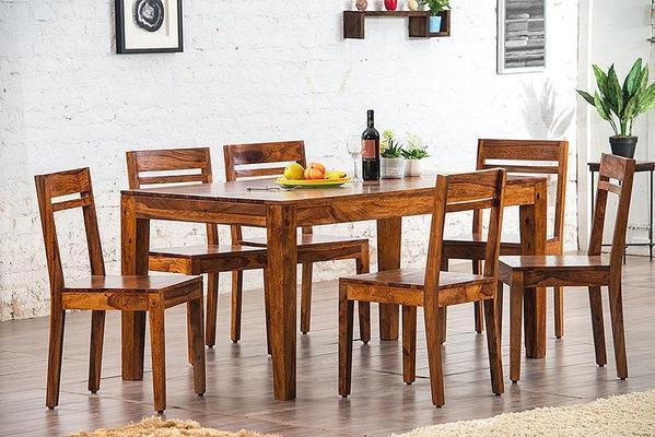 Solid Wood Teffe Dining Set with Bench (6 Seater)