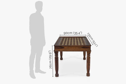 Solid Wood Brass Dining Set D 4 Seater with Chairs