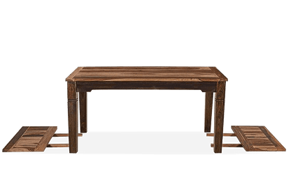 Solid Wood ETER Dining Set 6 Seater with Chairs + Extensions