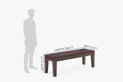 Solid Wood Teffe Dining Set with Bench (6 Seater)