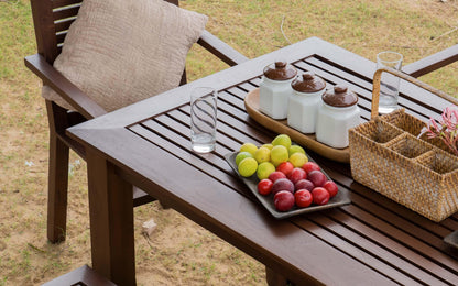 Alfresco Outdoor Dining Table With 4 Arm Chairs And Bench