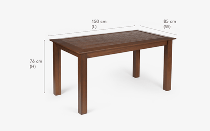Alfresco Outdoor Dining Table With 4 Arm Chairs And Bench