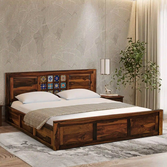 Anamika Solid Sheesham Wood Storage Beds