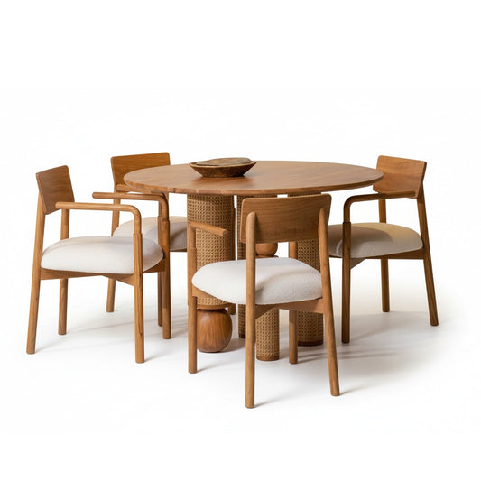 Andaman 4 Seater Round Dining Table Set