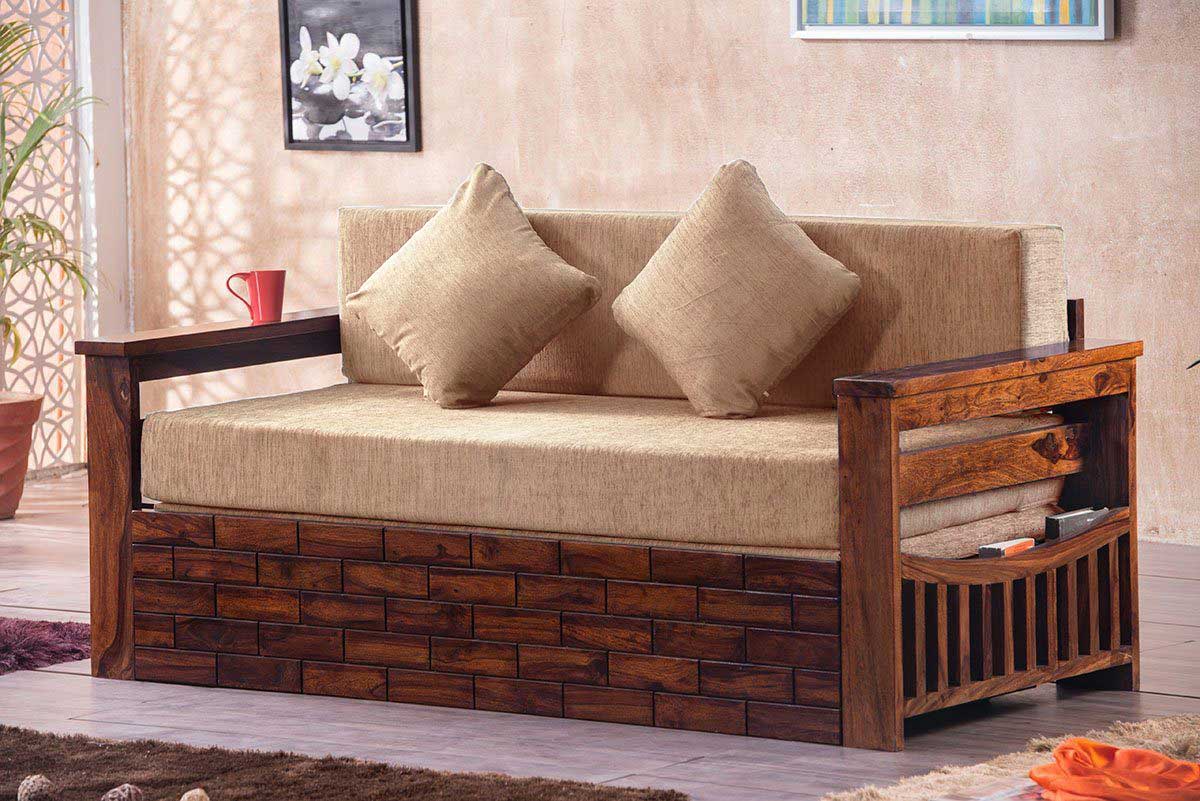 Solid Wood Crew Sofa cum Bed