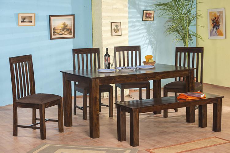 Solid Wood Turner Dining Set ( With Bench & Drawers )