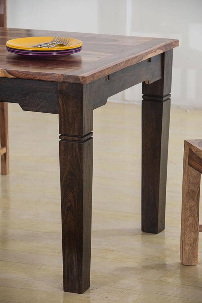 Solid Wood ETER Dining Set 4 Seater with Chairs + Extensions