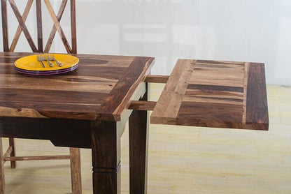 Solid Wood ETER Dining Set 6 Seater with Chairs + Extensions