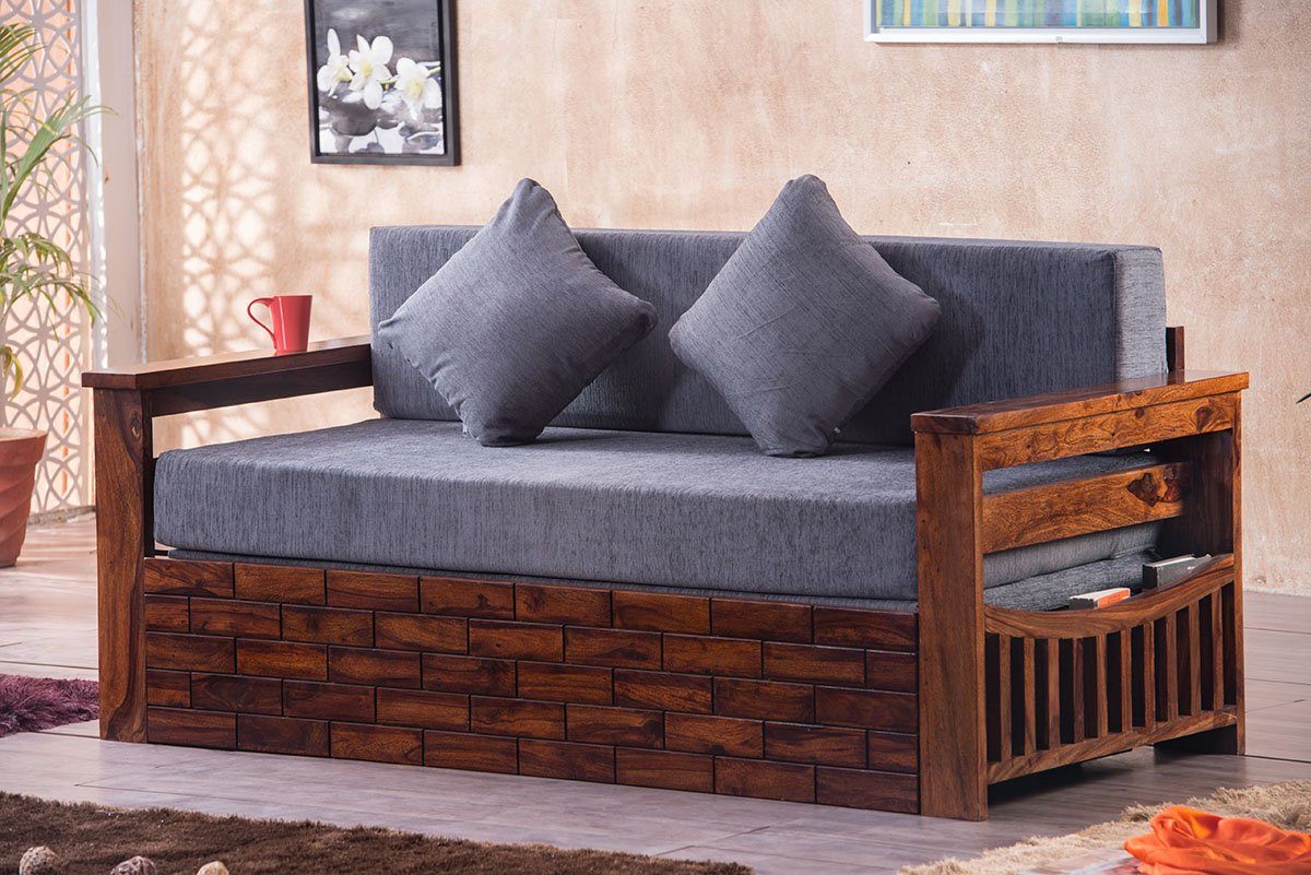 Solid Wood Crew Sofa cum Bed