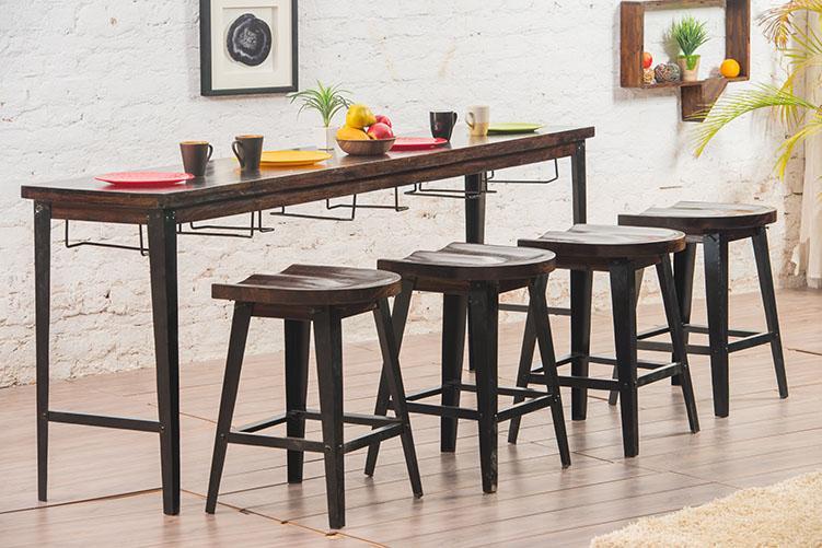 Solid Wood INDIANA Breakfast Dining Table Set 4 Seater