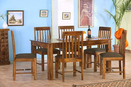 Solid Wood Turner Dining Set 6 Seater ( With Chairs & Drawers )