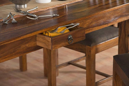 Solid Wood Turner Dining Set 6 Seater ( With Bench & Drawers )