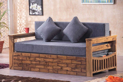 Solid Wood Crew Sofa cum Bed