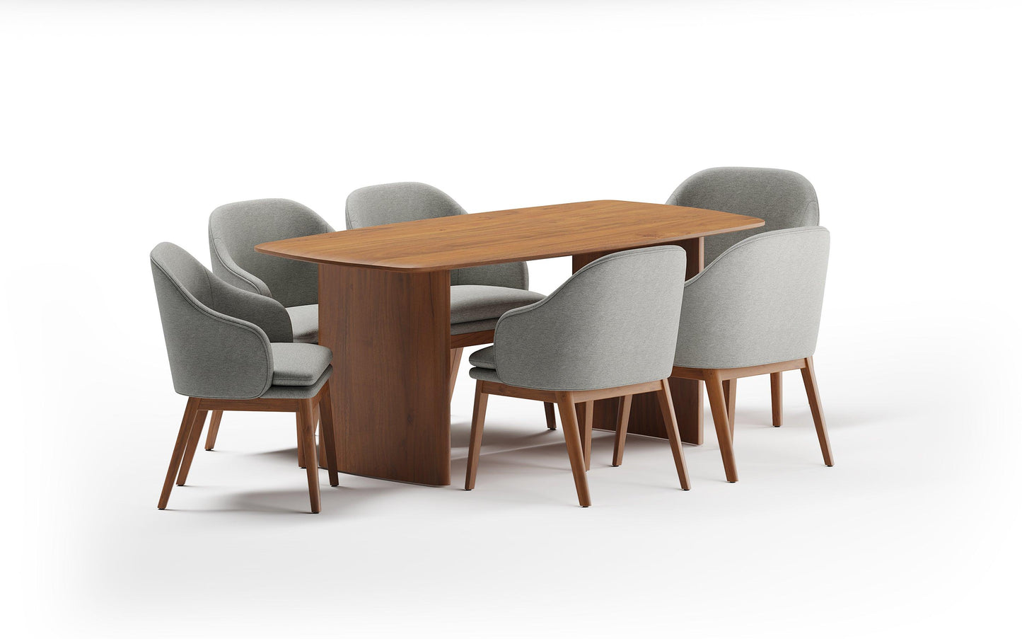 Anish Dining Table With 6 Wayane Chair With Arm