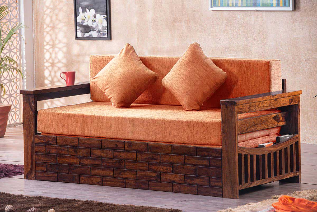 Solid Wood Crew Sofa cum Bed