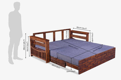 Solid Wood Crew Sofa cum Bed