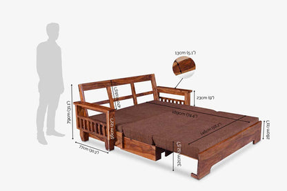 Solid Wood Jodhpur Sofa cum Bed