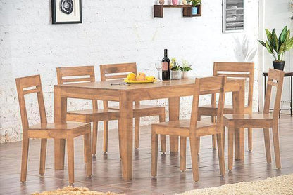 Solid Wood Teffe Dining Set with Bench (6 Seater)