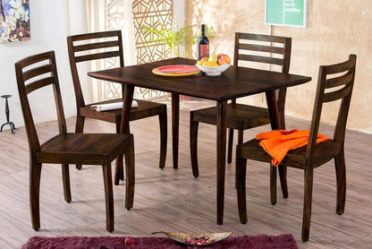Solid Wood Eva Dining Set 4 Seater with Chairs