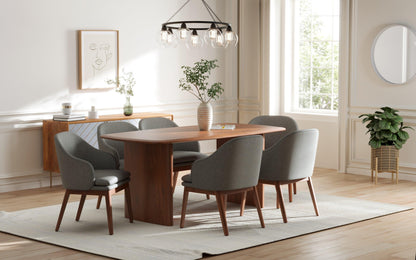 Anish Dining Table With 6 Wayane Chair With Arm