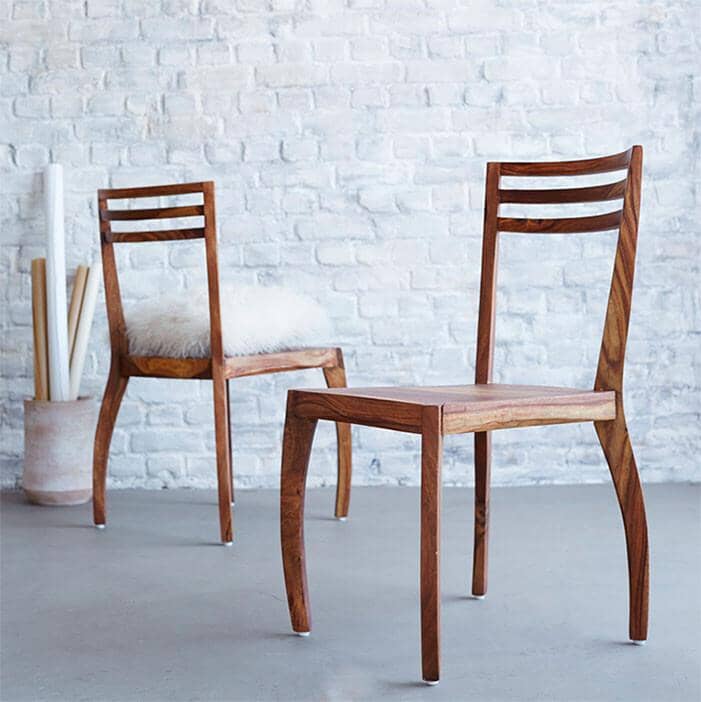 Solid Wood Eva Dining Set 4 Seater with Chairs
